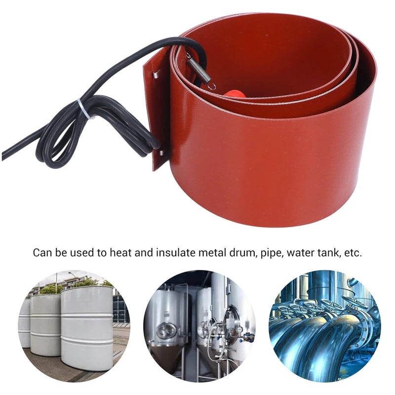 Eyes.sys Metal Drum Heater 55 Gal Barrel Band Heater 110V for Metal Oil Drum Heating Band with Adjustable Thermostat Heavy Duty Silicone Rubber Grease Keg Honey Pail Heater (68.5" x 5") - Image 5